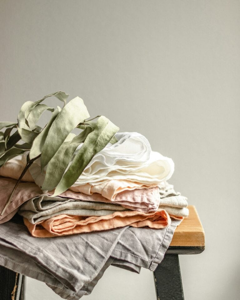 A person tidying a room